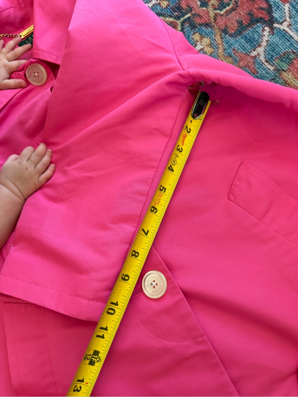 Ralph Lauren pink cropped trench coat jacket petite - Picture 8 of 9